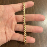 14k Yellow Gold 16.8g Ladies Polished 7mm San Marco Link Bracelet Italy 7.25"