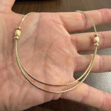 14k Yellow Gold 11.7g Solid Ladies Bead Station Omega Link Necklace Italy 18"