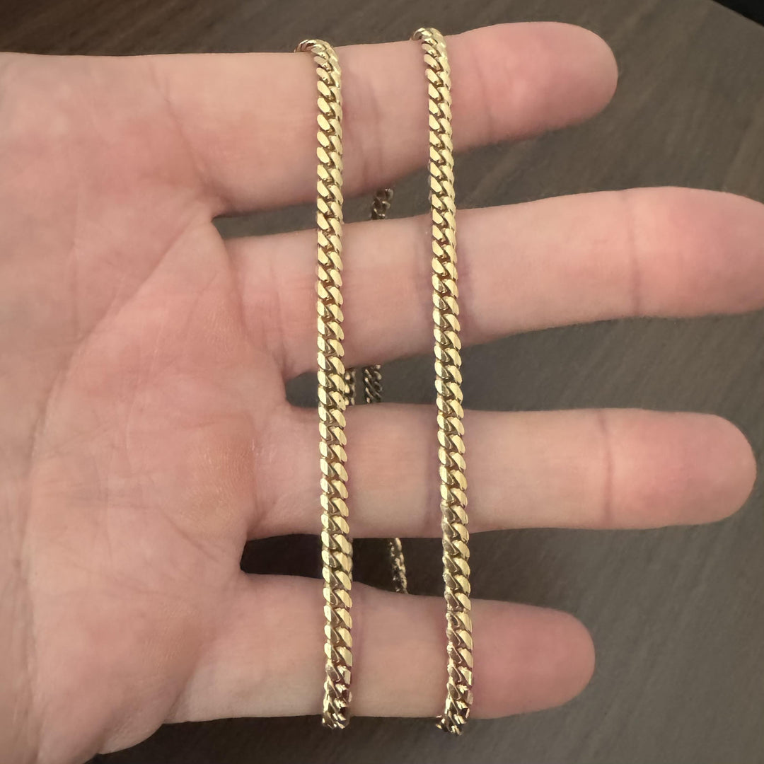 18k Yellow Gold 31.4g Solid Heavy 4mm Cuban Link Chain Necklace Italy 20"