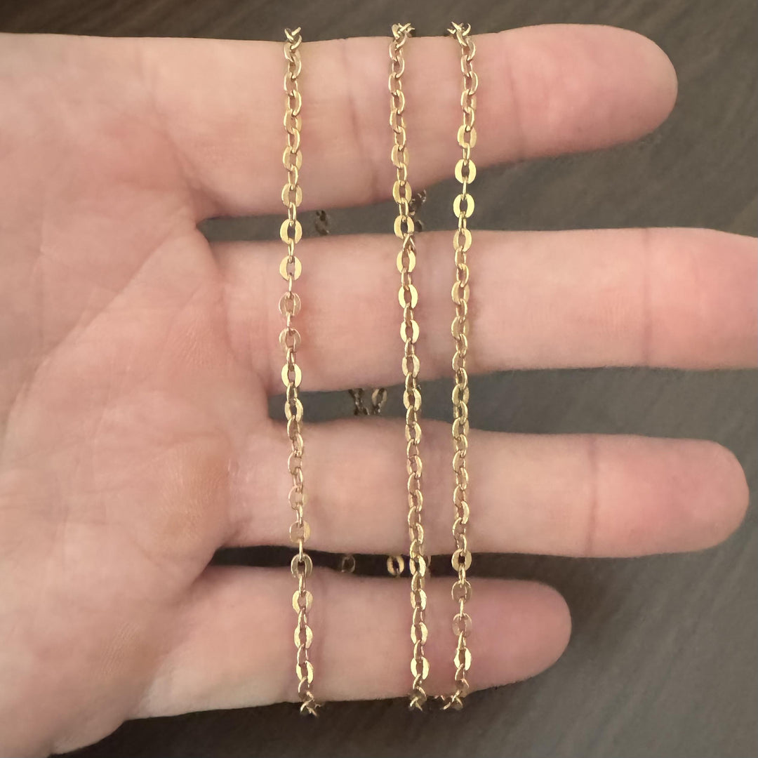 18k Yellow Gold 14.3g Solid UnoAErre 3mm Circle Cable Link Necklace Italy 28"