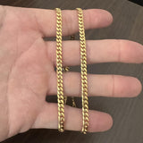 18k Yellow Gold 34.5g Solid Heavy 4.5mm Cuban Link Chain Necklace Italy 20"