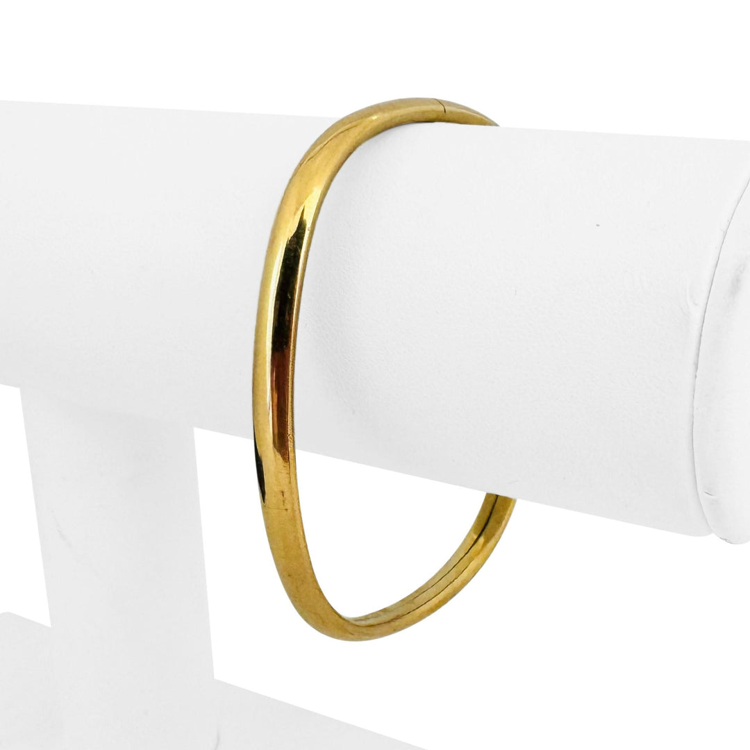 18k Yellow Gold 8.8g Ladies Polished 5mm Squared Bangle Bracelet Italy 6.75"