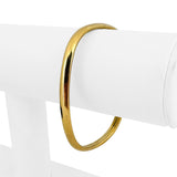 18k Yellow Gold 8.8g Ladies Polished 5mm Squared Bangle Bracelet Italy 6.75"
