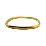 18k Yellow Gold 8.8g Ladies Polished 5mm Squared Bangle Bracelet Italy 6.75"