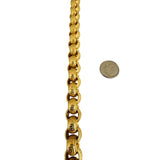 18k Two Tone Gold 55g Thick Hollow Panther Clasp Greek Key Necklace Italy 20"