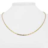 18k Yellow Gold 5.3g Thin 1.5mm Twisted Bar Link Chain Necklace Italy 18"