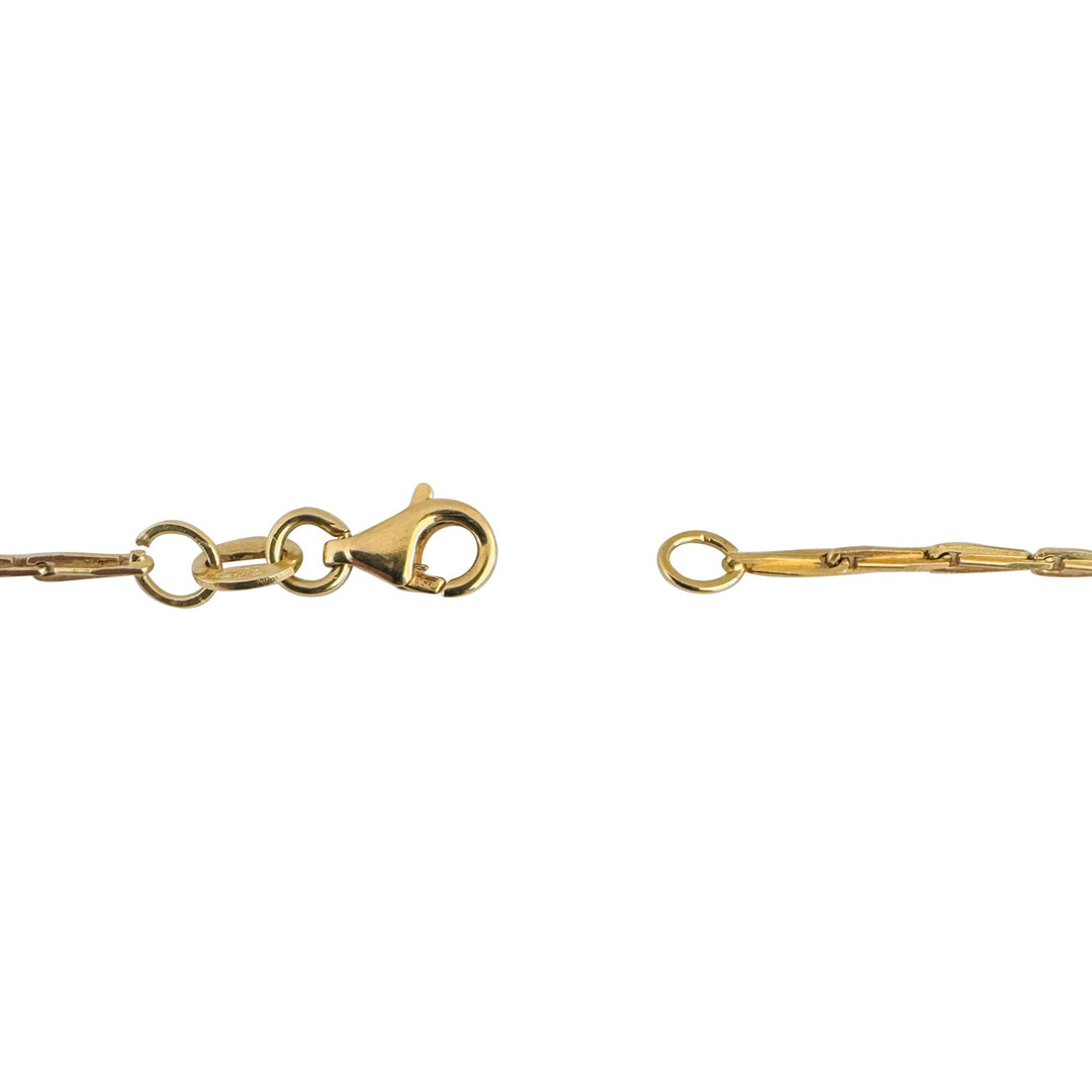 18k Yellow Gold 5.3g Thin 1.5mm Twisted Bar Link Chain Necklace Italy 18"
