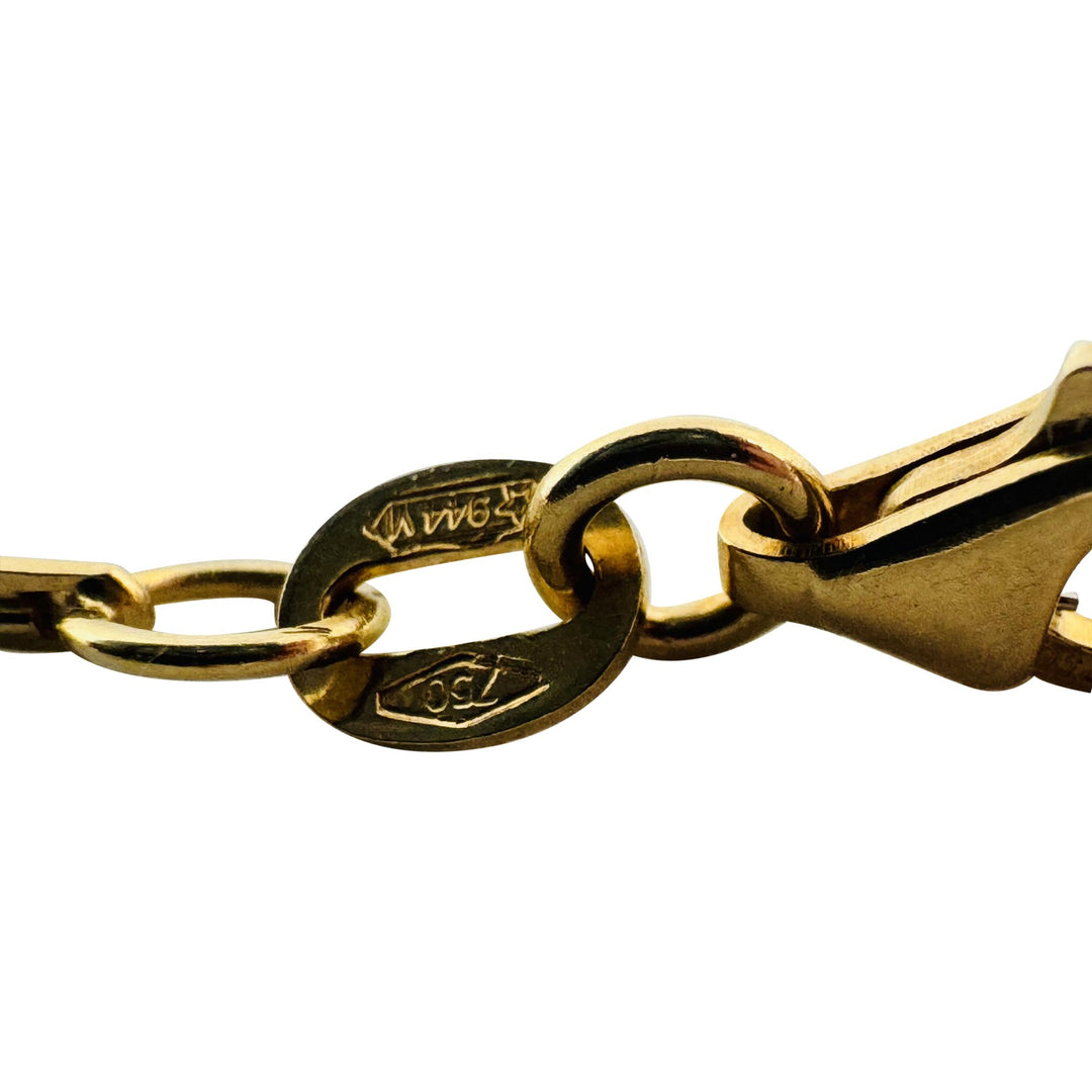 18k Yellow Gold 5.3g Thin 1.5mm Twisted Bar Link Chain Necklace Italy 18"