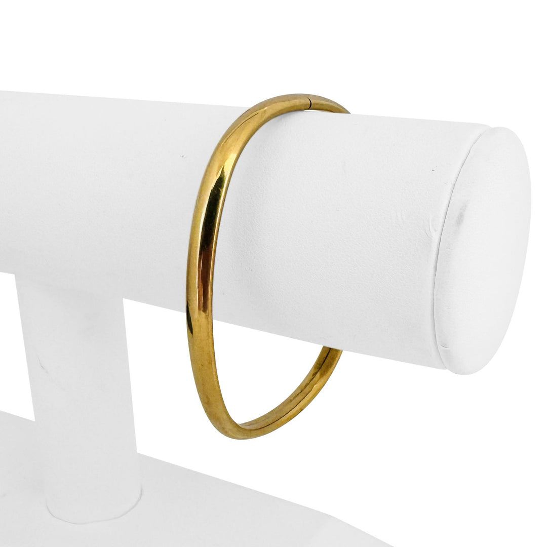 18k Yellow Gold 8g Ladies Polished 5mm Squared Bangle Bracelet Italy 6.75"
