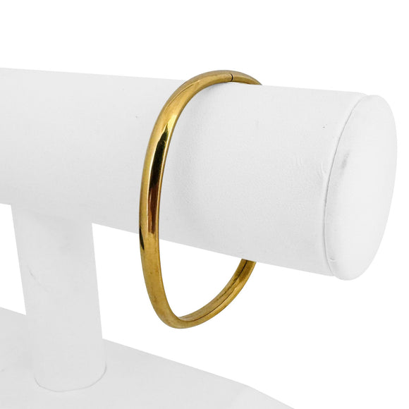 18k Yellow Gold 8g Ladies Polished 5mm Squared Bangle Bracelet Italy 6.75