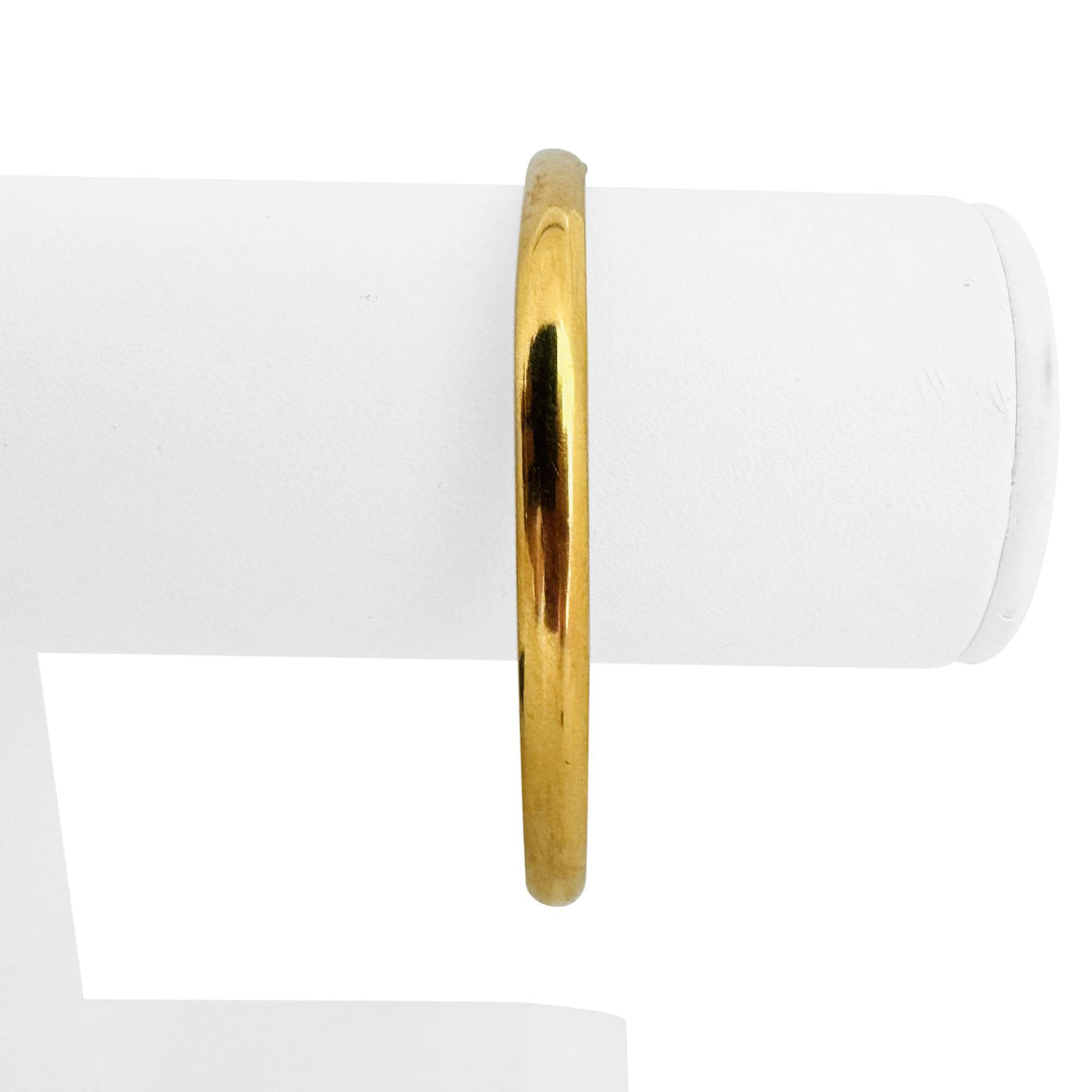 18k Yellow Gold 8g Ladies Polished 5mm Squared Bangle Bracelet Italy 6.75"