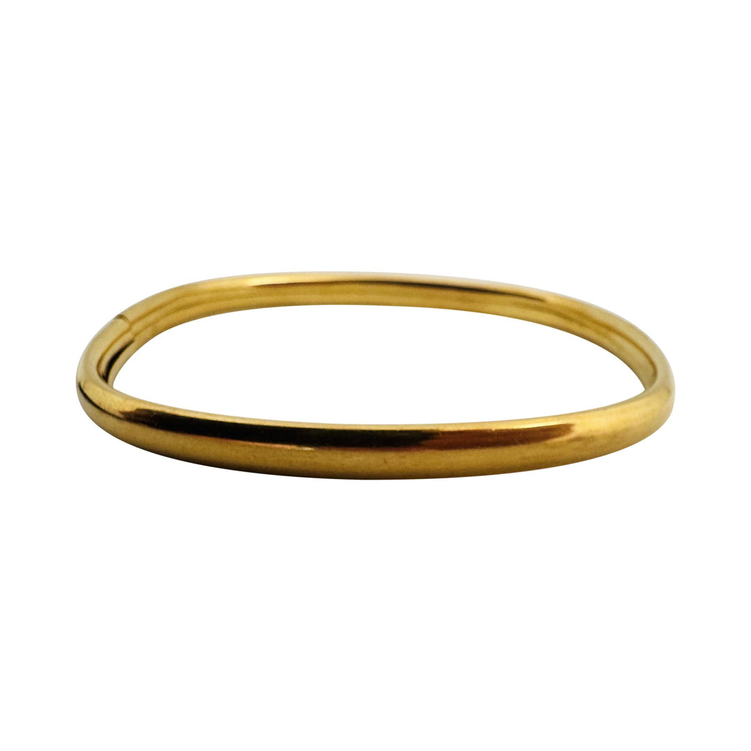 18k Yellow Gold 8g Ladies Polished 5mm Squared Bangle Bracelet Italy 6.75"