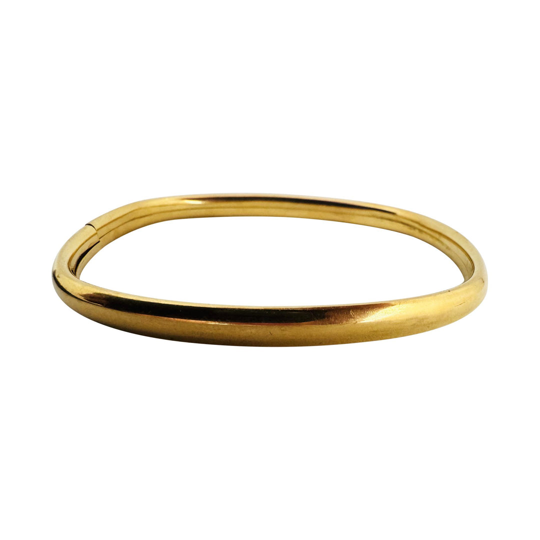 18k Yellow Gold 8g Ladies Polished 5mm Squared Bangle Bracelet Italy 6.75"