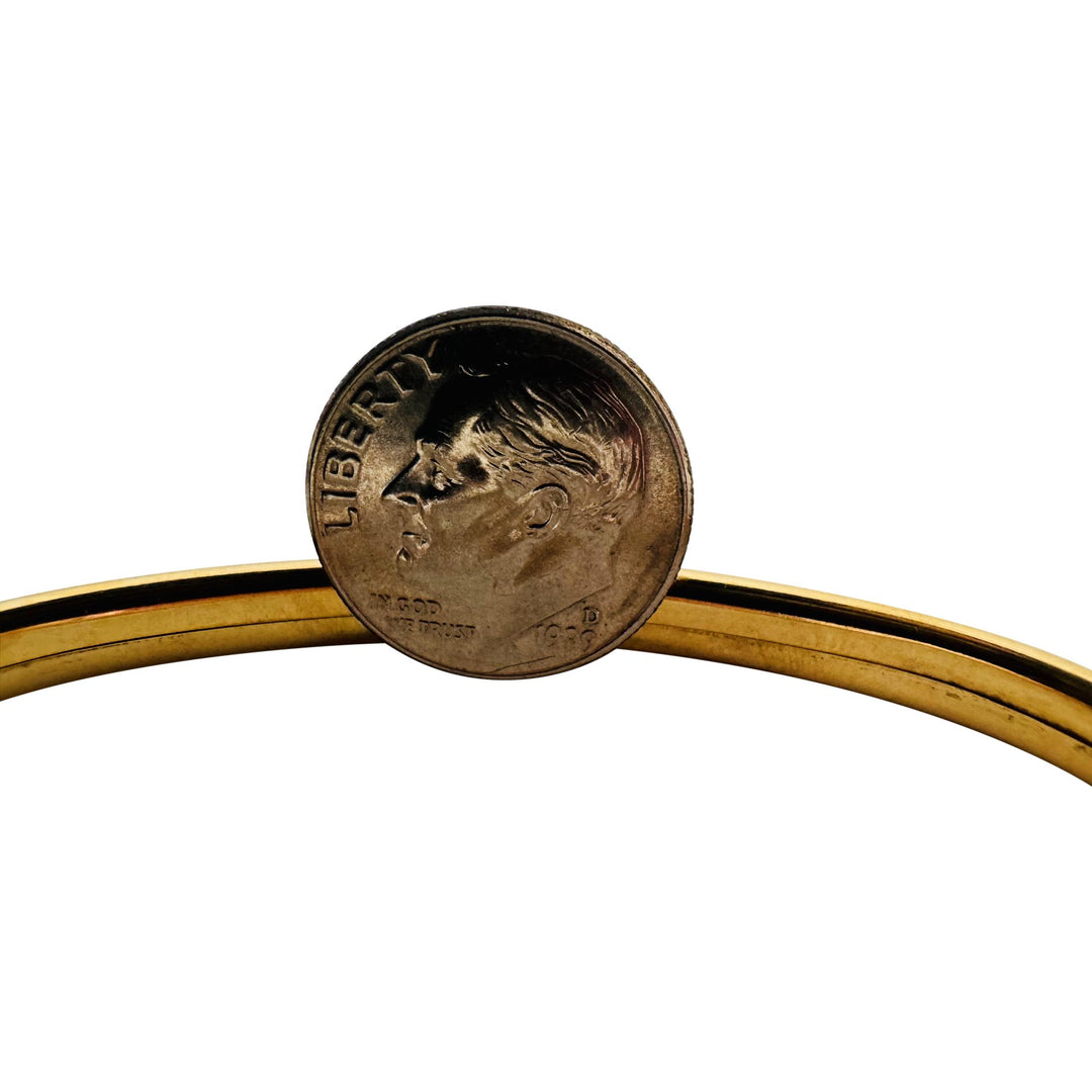 18k Yellow Gold 8g Ladies Polished 5mm Squared Bangle Bracelet Italy 6.75"
