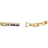 18k Yellow and White Gold 24.3g Solid Heavy Elongated Box Link Bracelet Italy 8"
