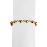 18k Yellow Gold 6g Ladies Vintage Ball Bead Link Bracelet Italy 7.25"