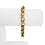 18k Yellow Gold 8.9g Ladies Vintage 8mm Fancy Oval Link Bracelet 7"