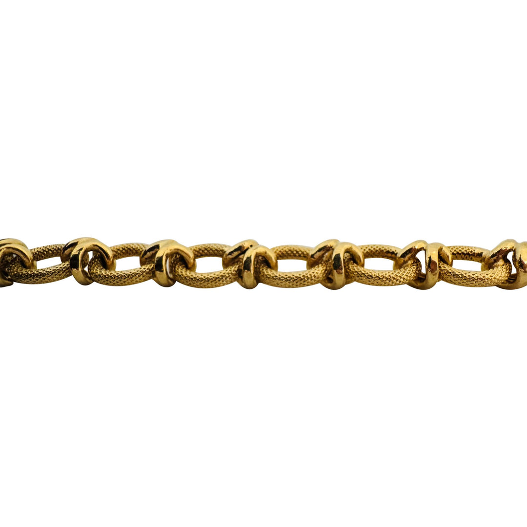 18k Yellow Gold 8.9g Ladies Vintage 8mm Fancy Oval Link Bracelet 7"