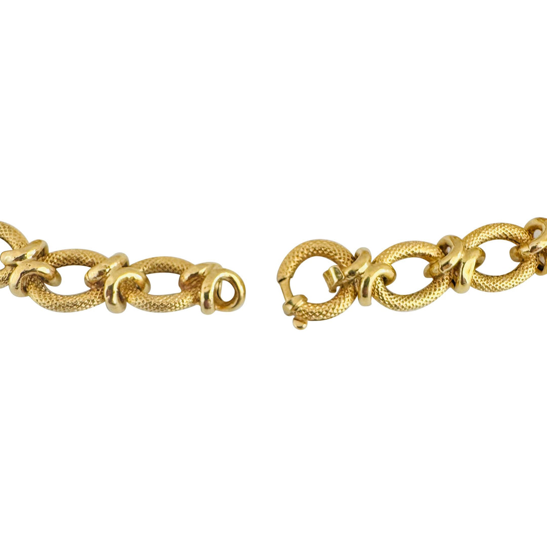 18k Yellow Gold 8.9g Ladies Vintage 8mm Fancy Oval Link Bracelet 7"