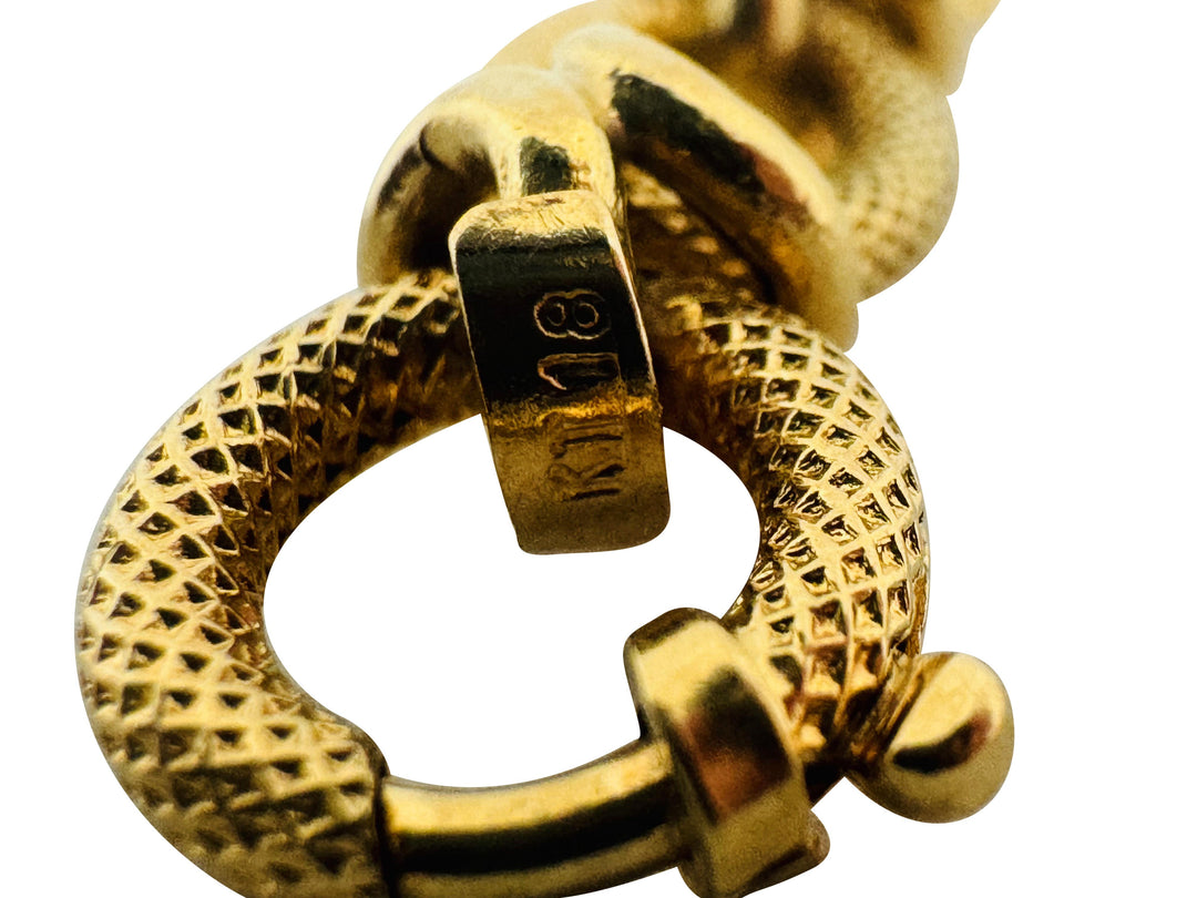 18k Yellow Gold 8.9g Ladies Vintage 8mm Fancy Oval Link Bracelet 7"