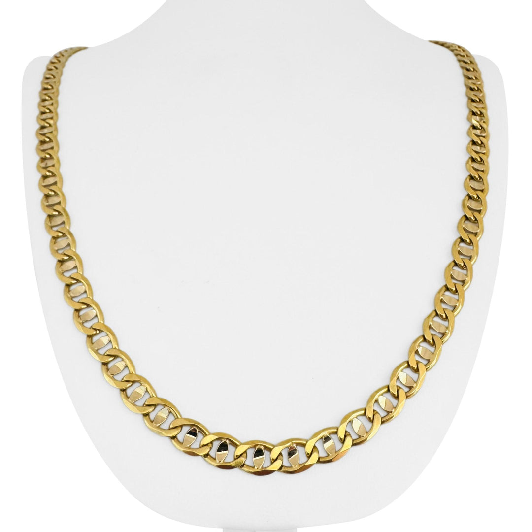 18k Yellow Gold 48.3g Solid Heavy 6.5mm Mariner Link Chain Necklace Italy 25"