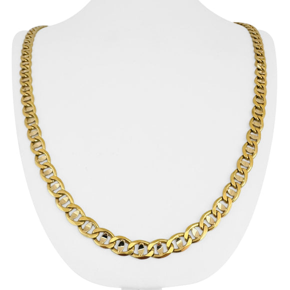18k Yellow Gold 48.3g Solid Heavy 6.5mm Mariner Link Chain Necklace Italy 25