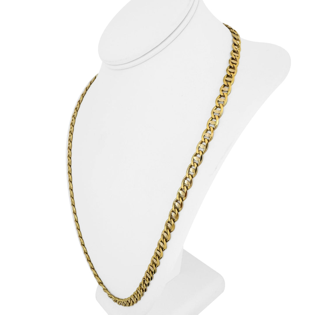 18k Yellow Gold 48.3g Solid Heavy 6.5mm Mariner Link Chain Necklace Italy 25"