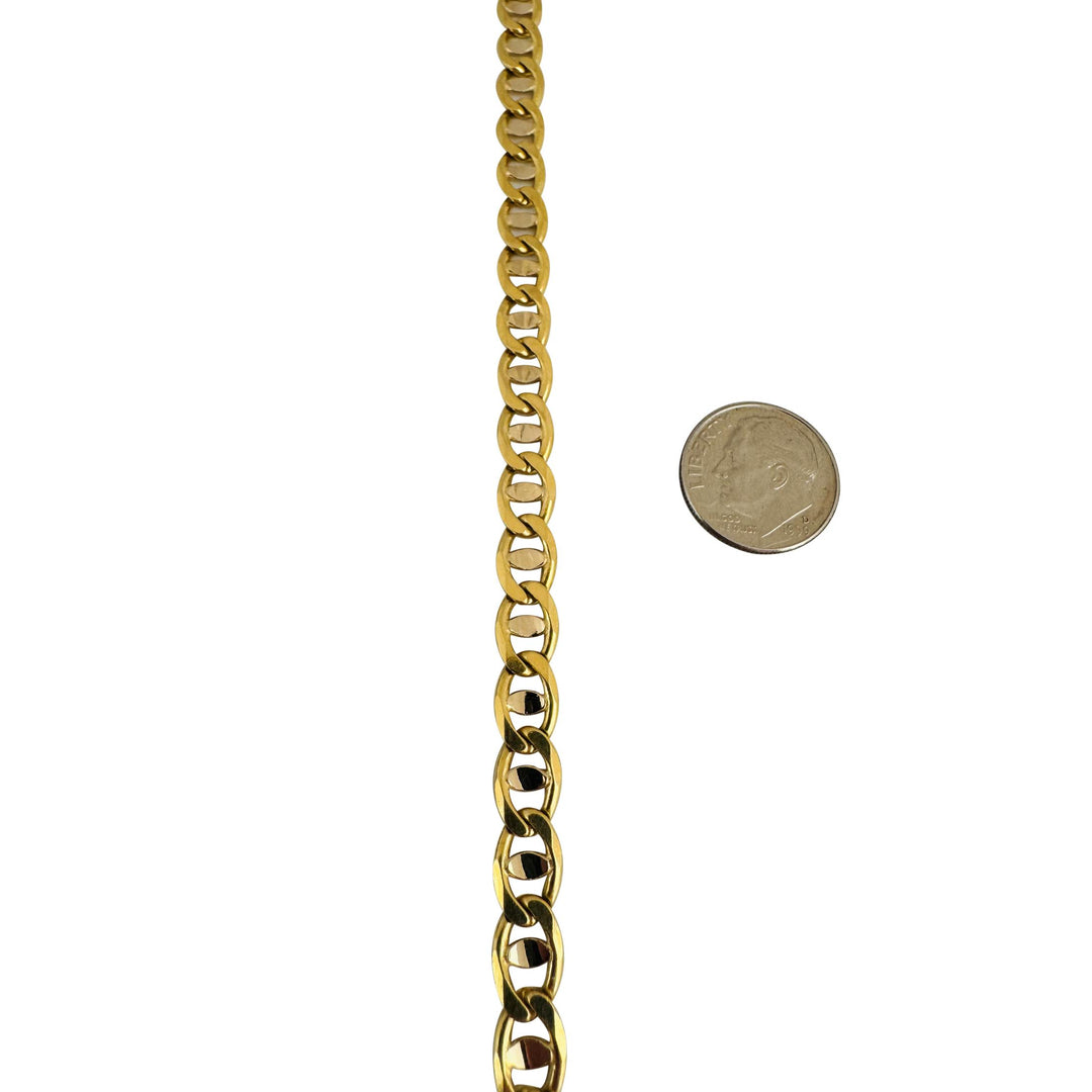 18k Yellow Gold 48.3g Solid Heavy 6.5mm Mariner Link Chain Necklace Italy 25"