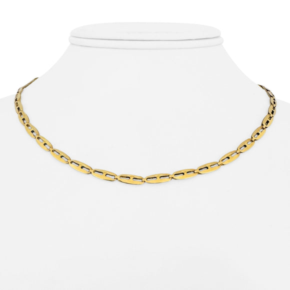 18k Yellow Gold 6.9g Ladies Vintage 3.5mm Flat Open Link Necklace Italy 16