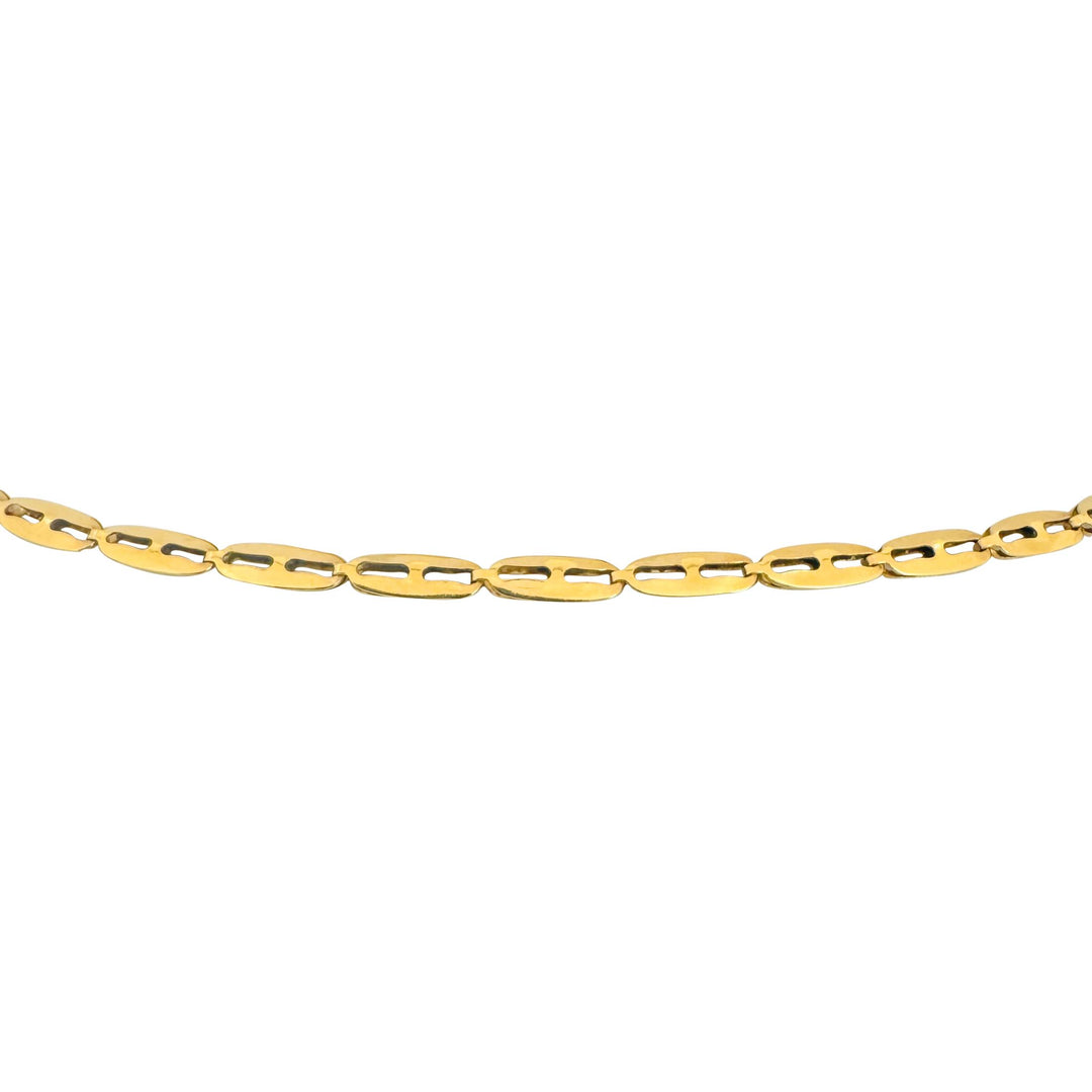 18k Yellow Gold 6.9g Ladies Vintage 3.5mm Flat Open Link Necklace Italy 16"