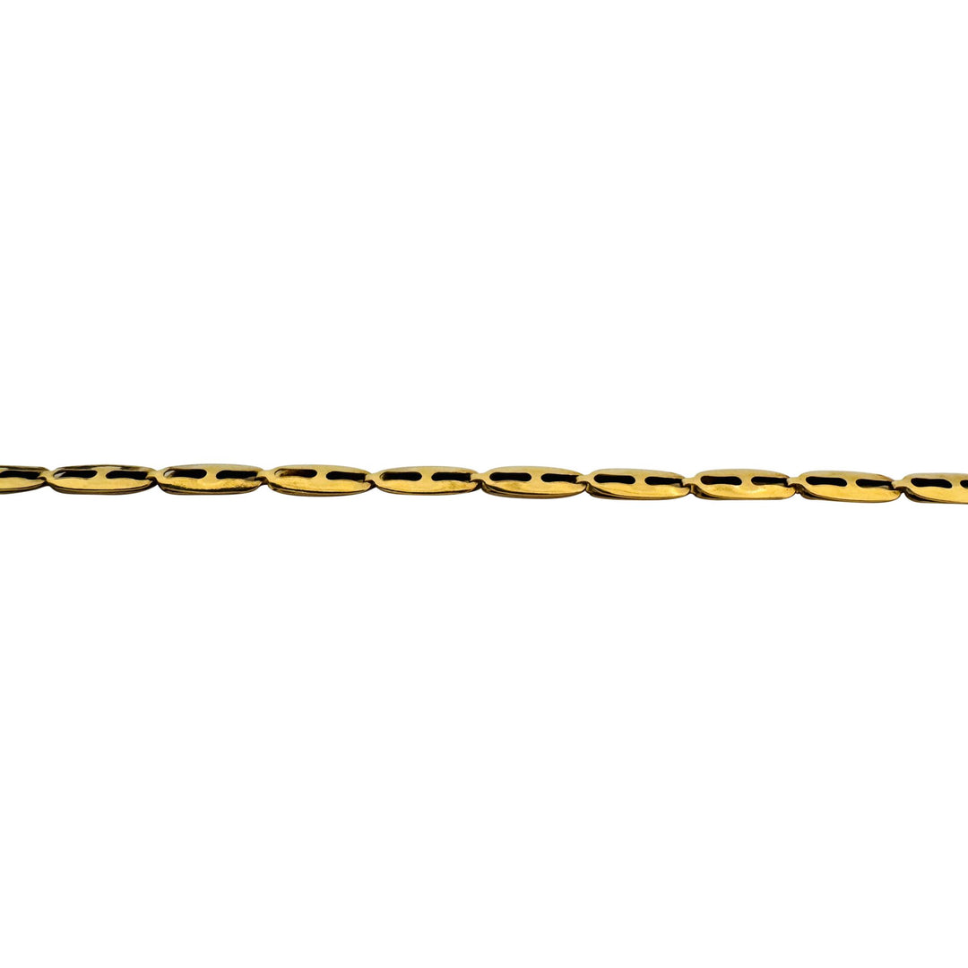 18k Yellow Gold 6.9g Ladies Vintage 3.5mm Flat Open Link Necklace Italy 16"