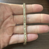 10k Yellow Gold and 2.5cttw Diamond Tennis Link Bracelet 7"