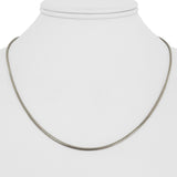 14k White Gold 8g Solid Round 1.5mm Snake Link Necklace Italy 18"