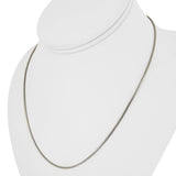 14k White Gold 8g Solid Round 1.5mm Snake Link Necklace Italy 18"