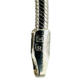 14k White Gold 8g Solid Round 1.5mm Snake Link Necklace Italy 18"