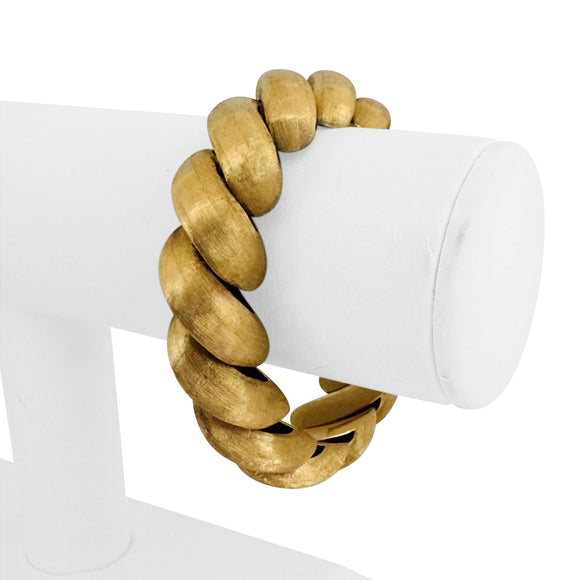 14k Yellow Gold 52g Brushed Finish 16mm Thick San Marco Link Bracelet 7