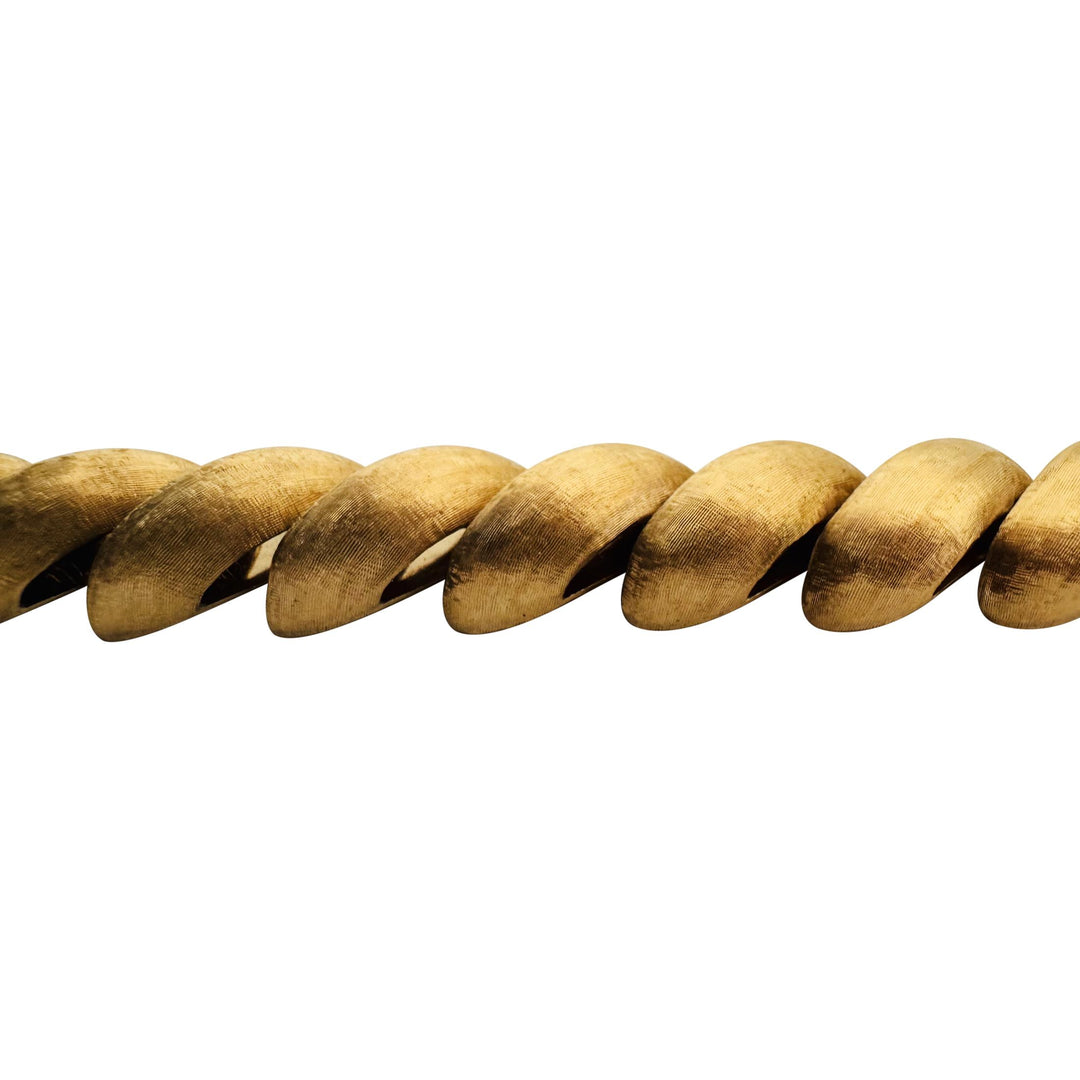 14k Yellow Gold 52g Brushed Finish 16mm Thick San Marco Link Bracelet 7"