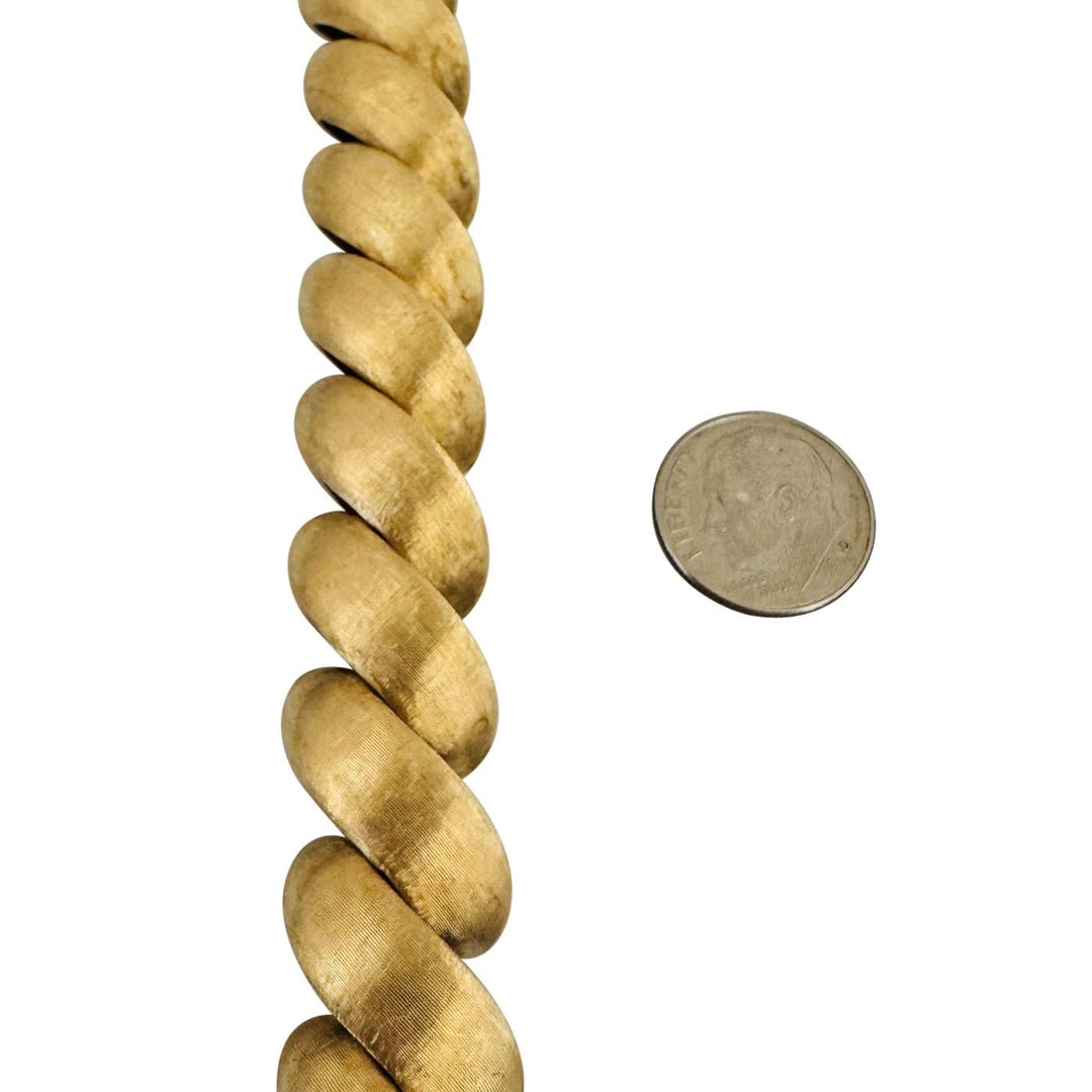 14k Yellow Gold 52g Brushed Finish 16mm Thick San Marco Link Bracelet 7"