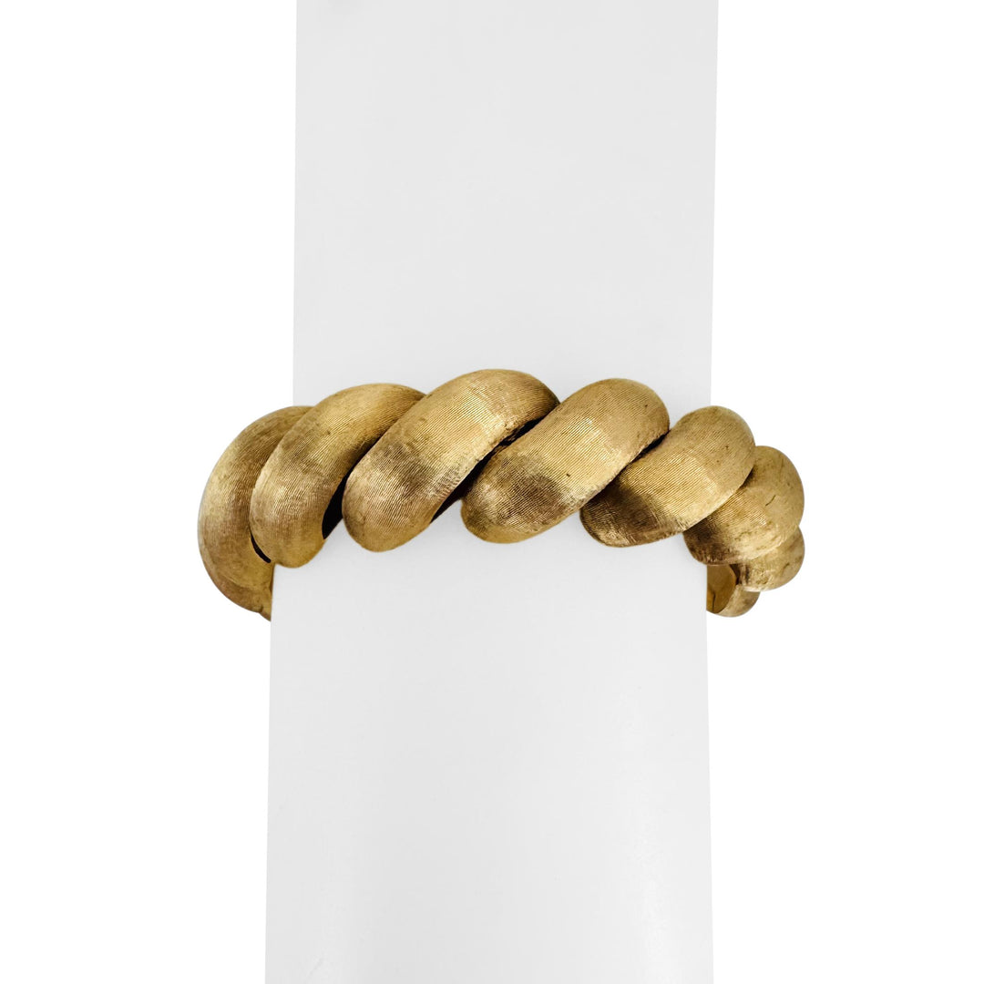 14k Yellow Gold 52g Brushed Finish 16mm Thick San Marco Link Bracelet 7"