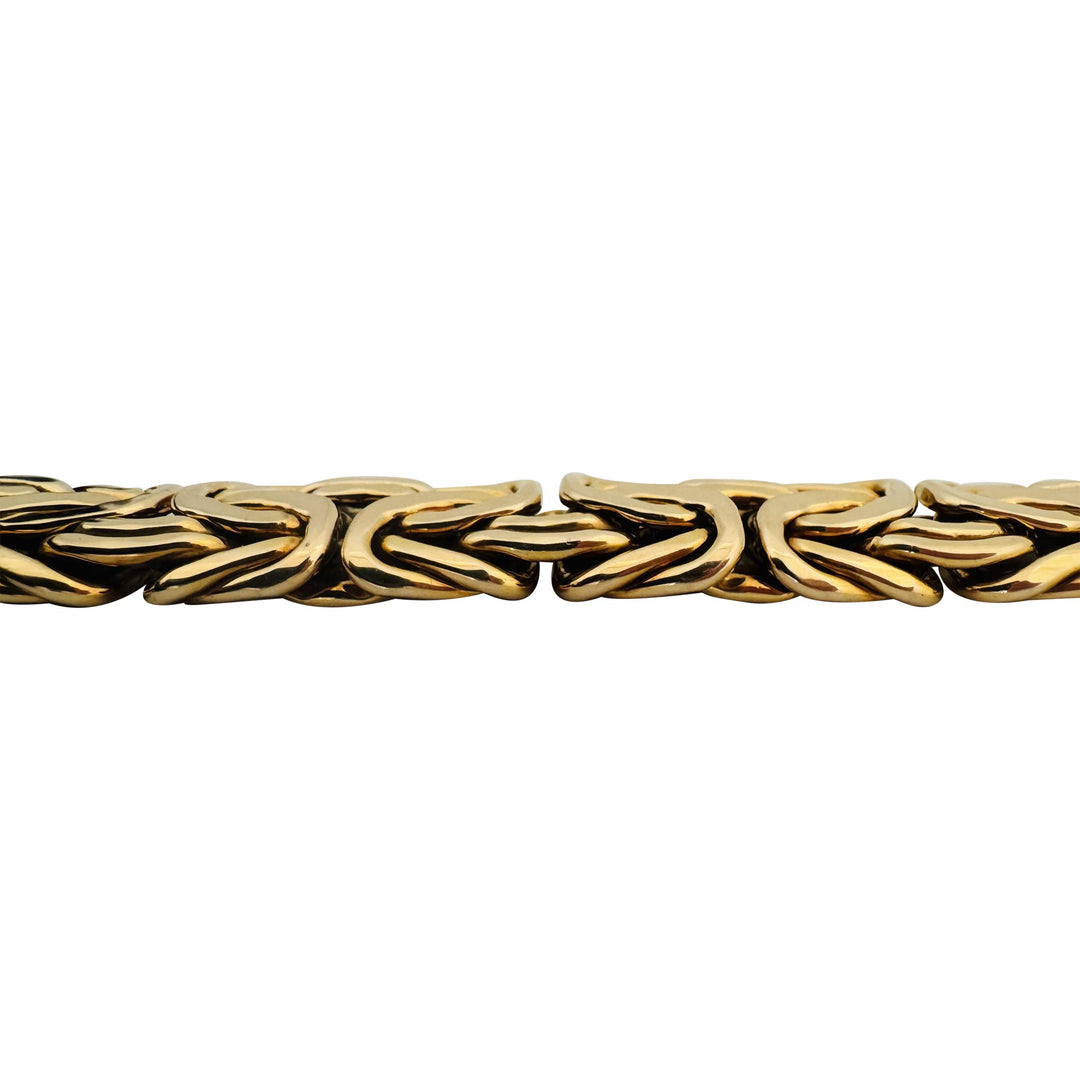 14k Yellow Gold 27g Polished Thick 17mm Byzantine Link Bracelet Italy 7.75"