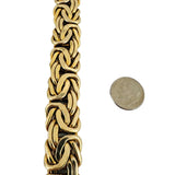 14k Yellow Gold 27g Polished Thick 17mm Byzantine Link Bracelet Italy 7.75"