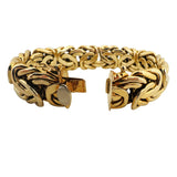 14k Yellow Gold 27g Polished Thick 17mm Byzantine Link Bracelet Italy 7.75"
