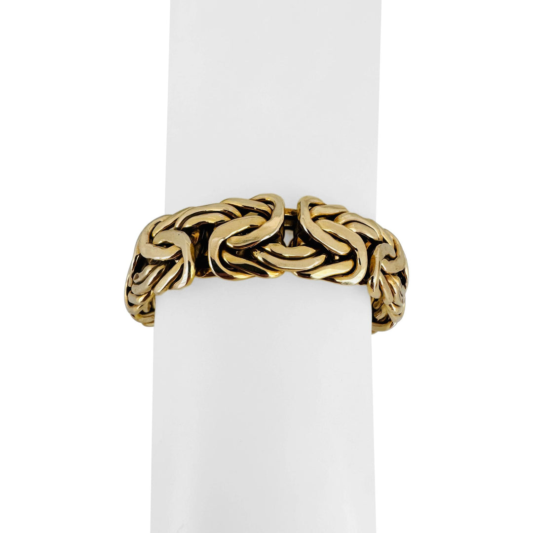 14k Yellow Gold 27g Polished Thick 17mm Byzantine Link Bracelet Italy 7.75"