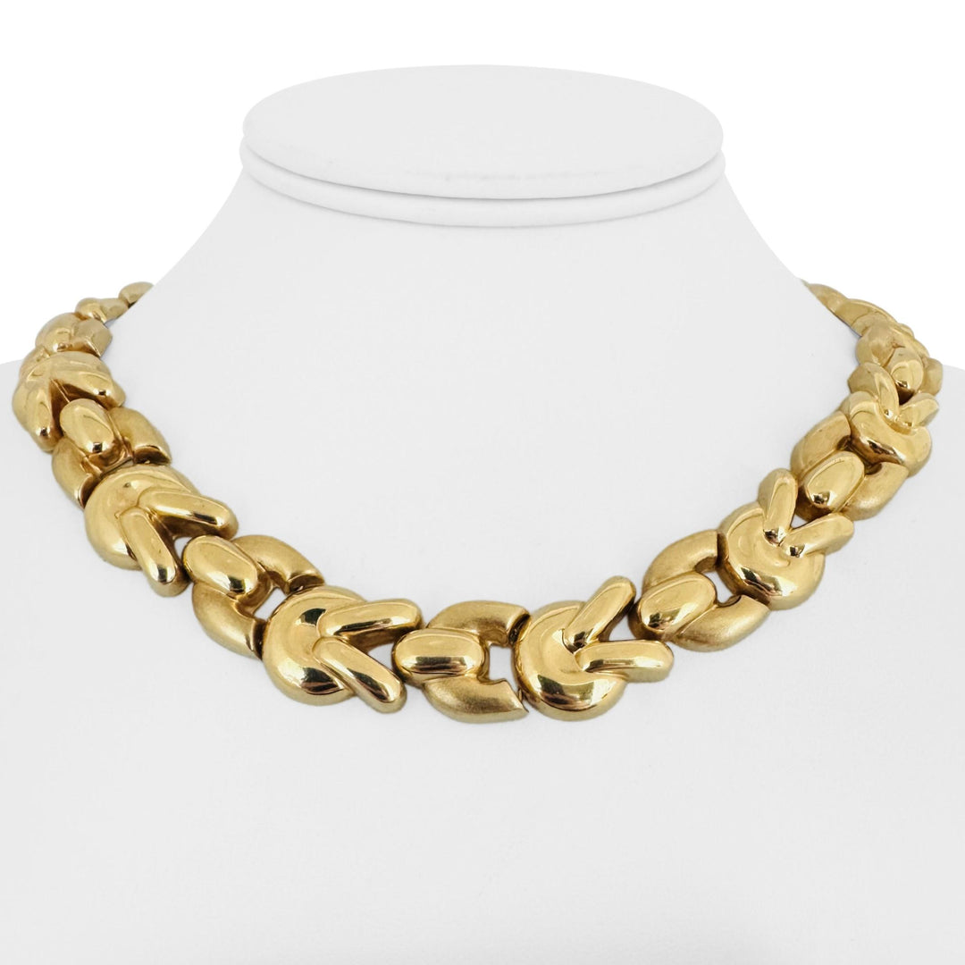 14k Yellow Gold 63g Ladies Thick 15mm Fancy Link Necklace Italy 16"