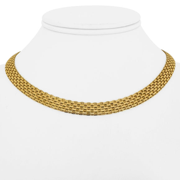 14k Yellow Gold 16.2g Solid Ladies 8mm Bismark Link Chain Necklace 16