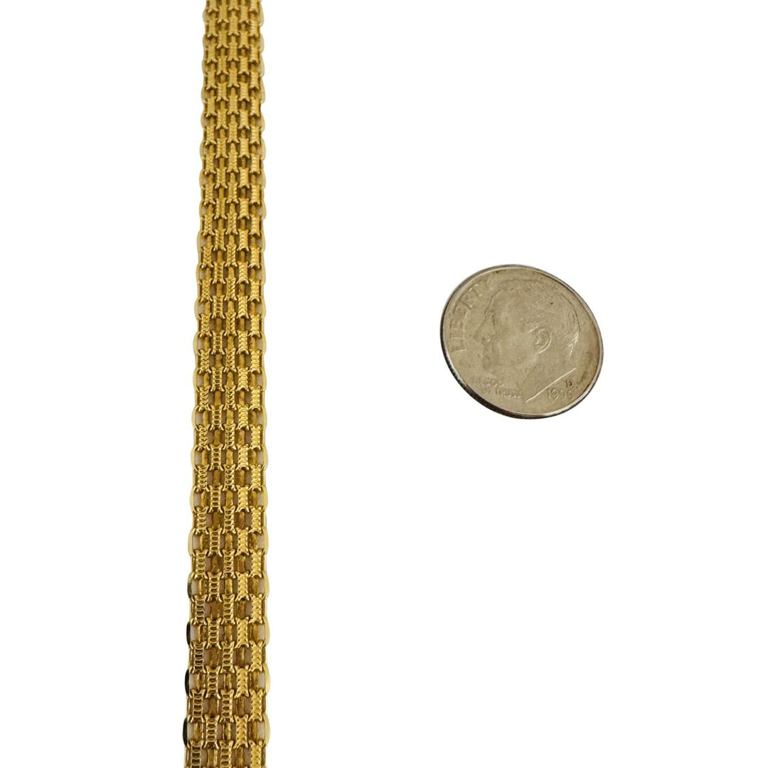 14k Yellow Gold 16.2g Solid Ladies 8mm Bismark Link Chain Necklace 16"