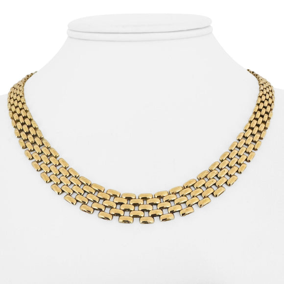 14k Yellow Gold 30g Solid Polished Graduated Panther Link Necklace Italy 17