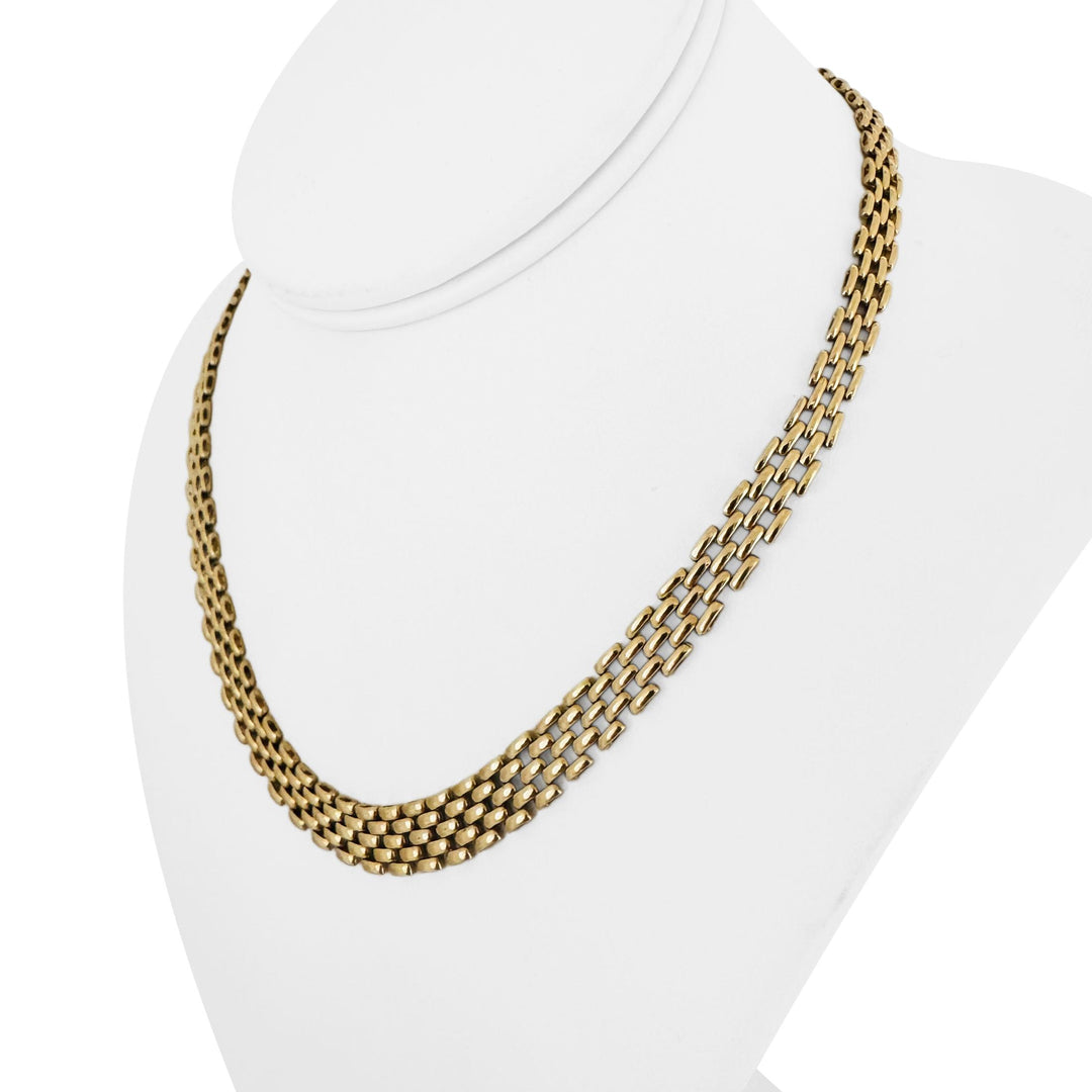 14k Yellow Gold 30g Solid Polished Graduated Panther Link Necklace Italy 17"