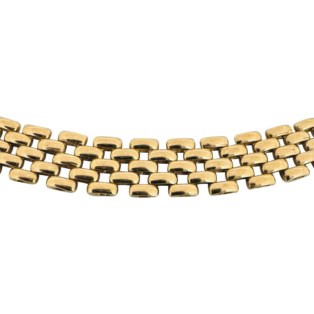 14k Yellow Gold 30g Solid Polished Graduated Panther Link Necklace Italy 17"