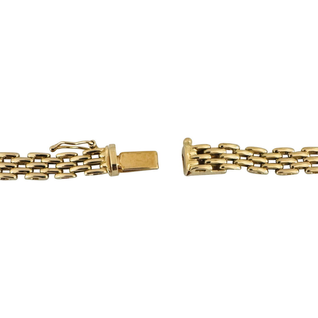 14k Yellow Gold 30g Solid Polished Graduated Panther Link Necklace Italy 17"